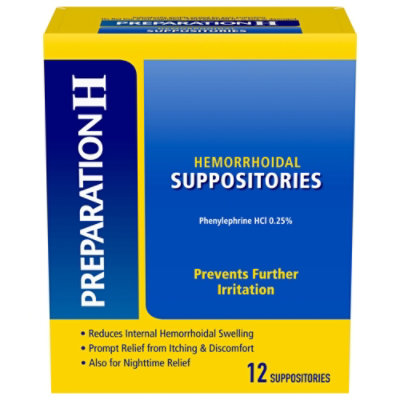 Preparation H Suppositories - 12 Count - Image 1