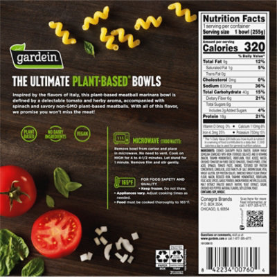 Gardein Ultimate Plant Based Meatball Marinara Bowl - 9 Oz - Image 6