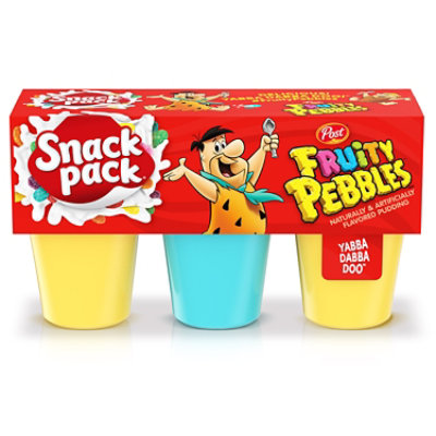 Snack Pack Post Fruity Pebbles Flavored Pudding Cups - 6-3.25 Oz - Image 1