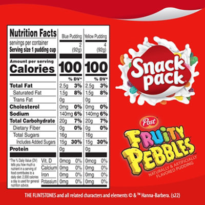 Snack Pack Post Fruity Pebbles Flavored Pudding Cups - 6-3.25 Oz - Image 4