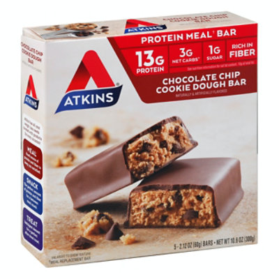 Atkins Advantage Bar Chocolate Chip Cookie Dough - 5 Bars - Image 1