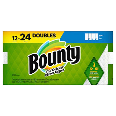 Bounty White, Select-A-Size Paper Towels (12 Double Plus Rolls) (Multi-Pack of 2)