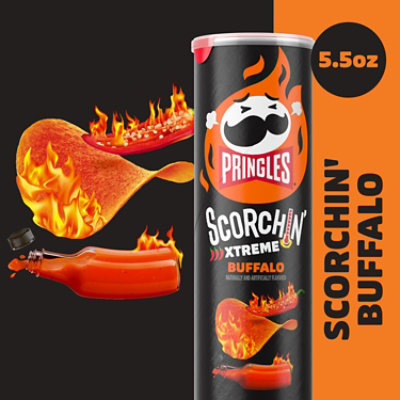 Pringles Scorchin Potato Crisps Chips Buffalo Spicy Snacks - 5.5 Oz - Image 2