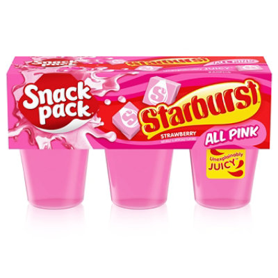 Snack Pack Pink Starburst Flavored Juicy Gels Cups - 6-3.25 OZ - Image 1