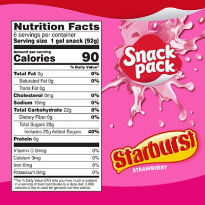 Snack Pack Pink Starburst Flavored Juicy Gels Cups - 6-3.25 OZ - Image 4