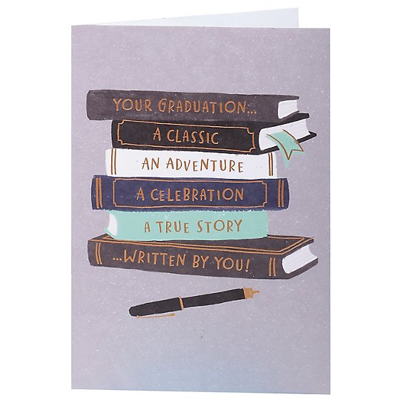 Grad Book Stack | Greeting Card Grad Book Stack | Greeting Card