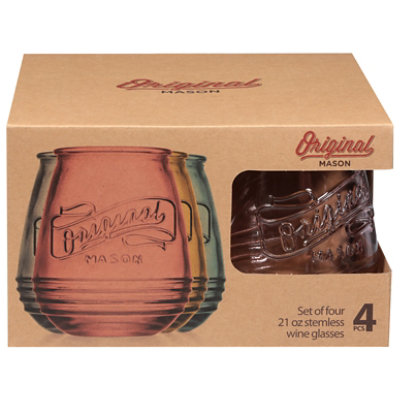 Home Masn Retro Stmls Wine Set - 4 CT - Image 1