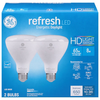 Ge Led Hd Refresh 8w-65w Br30 Flood Light - 2 CT - Image 3