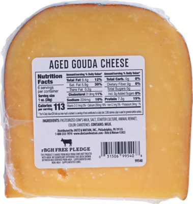 Dietz & Watson Aged Gouda Cheese Wedge - 6 OZ - Image 6