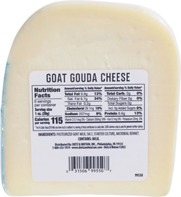 Dietz & Watson Goat Gouda Cheese Wedge - 6 OZ - Image 6