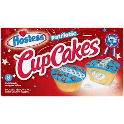 Hostess Patriotic Cupcakes With Creamy Filling 8 Count - 12.7 Oz