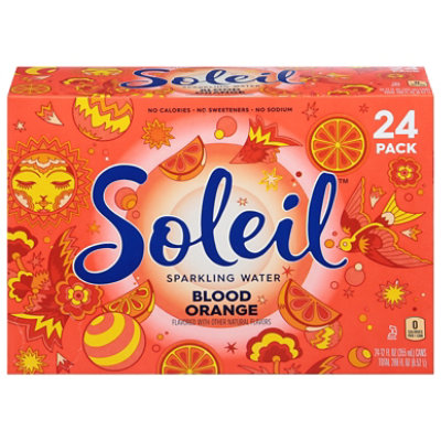 Soleil Water Sparkling Blood Orange 24-12 Fz - 24-12 FZ