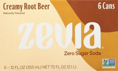 Zevia Zero Sugar Creamy Root Beer Soda - 6-12 Fl. Oz. - Image 6