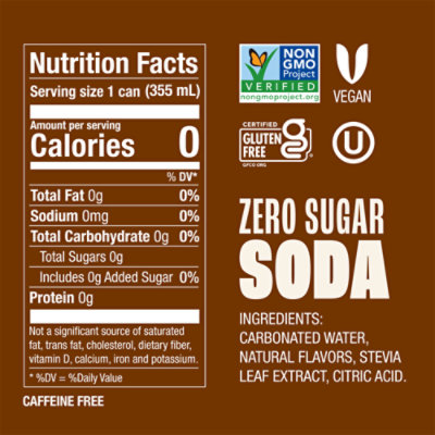 Zevia Zero Sugar Creamy Root Beer Soda - 6-12 Fl. Oz. - Image 3