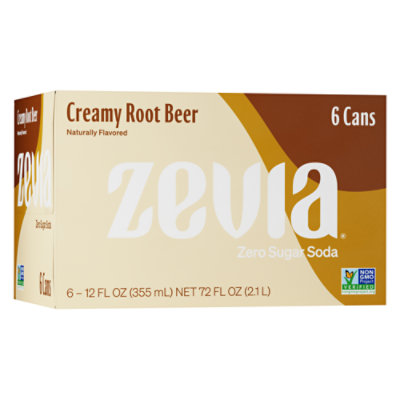 Zevia Zero Sugar Creamy Root Beer Soda - 6-12 Fl. Oz. - Image 1