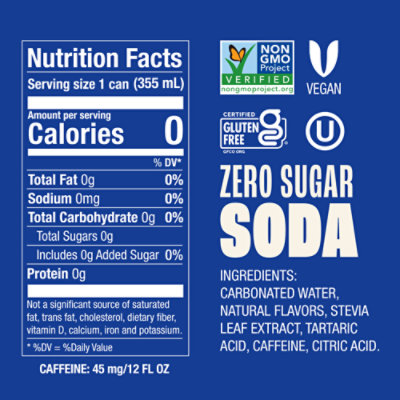 Zevia Vanilla Cola Zero Sugar Soda - 6-12 Fl. Oz. - Image 3