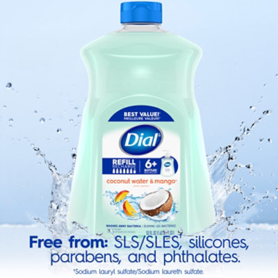Dial Liquid Hand Soap Coconut Water & Mango Refill 3/52 Fl Oz - 52 FZ - Image 5