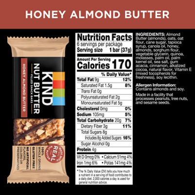 Kind Nut Filled Bar Hny Alm - 6 CT - Image 2