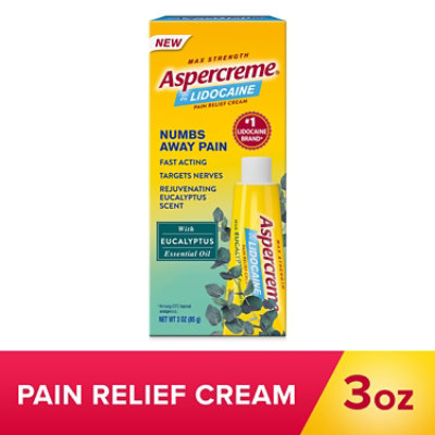 Aspercreme With Lidocaine Pain Relief Cream With Eucalyptus Essential Oil 3oz - 3 OZ - Image 1