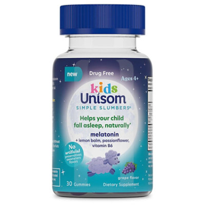 Unisom Simple Slumbers For Kids Grape Gummies 30ct Bottle - 30 CT - Image 2