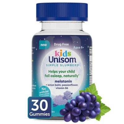 Unisom Simple Slumbers For Kids Grape Gummies 30ct Bottle - 30 CT - Image 1