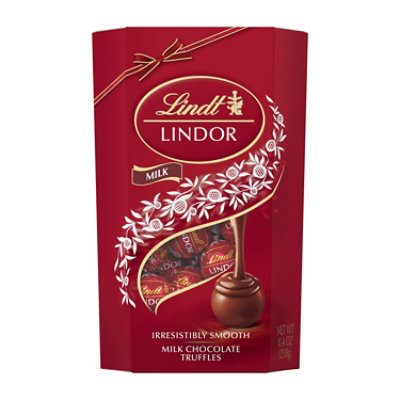 Lindt LINDOR Milk Chocolate Candy Truffles Gift Box - 8.4 Oz - Image 1