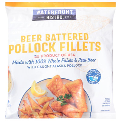 Waterfront Bistro Pollock Fillets Beer Battered - 19 OZ - Image 1