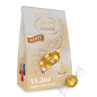 Lindt LINDOR White Chocolate Candy Truffles Bag - 15.2 Oz - Image 1