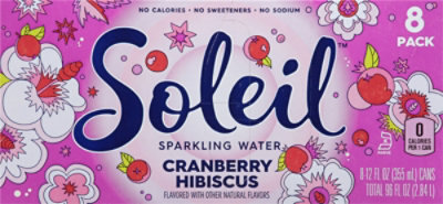 Soleil Cranberry Hibiscus Sparkling Water - 8-12 Fl. Oz. - Image 6