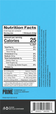 Prime Hydration Blue Raspberry Electrolyte Drink Mix Packets - 6 Count - Image 6