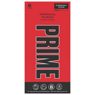 Ph Prime Hydration Sticks 6ct - Tropical Punch - EA - Image 1