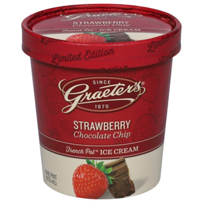 Graeters Limited Editition Straw Choc Chip Ice Cream - 16 FZ - Image 3