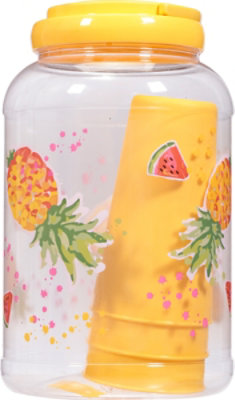 Signature Select 1 Gallon Plastic Summer Sun Tea Jar With 4 Tumblers Assortment 1 Count - Each - Image 4