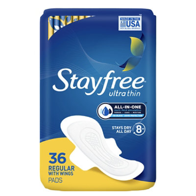 Stayfree Ultra Thin Regular Pads With Wings - 36 Count - Image 1