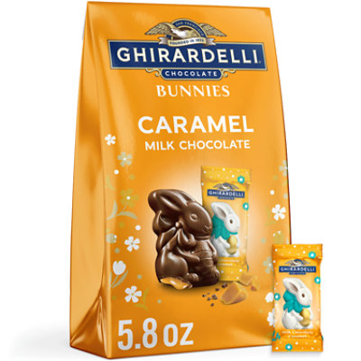 Ghirardelli Milk Chocolate Caramel Bunnies  Bunny Shaped Chocolate With Caramel Bag - 5.8 Oz
