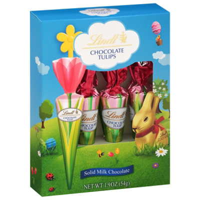 Lindt Tulips Easter Solid Milk Chocolate Candy 4 Pack Box - 1.9 Oz - Image 1