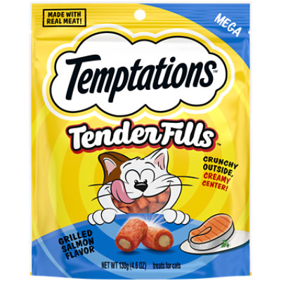 Temptations Tender Fills Grilled Salmon Flavor Crunchy and Soft Adult Cat Treats - 4.6 Oz - Image 1