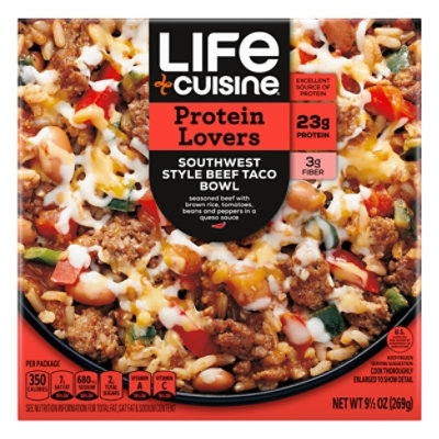 Life Cuisine Protein Lovers Southwest Style Beef Taco Bowl - 9.5 Oz - Image 1