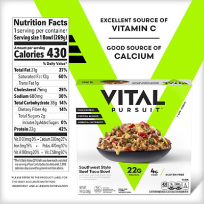 Life Cuisine Protein Lovers Southwest Style Beef Taco Bowl - 9.5 Oz - Image 4