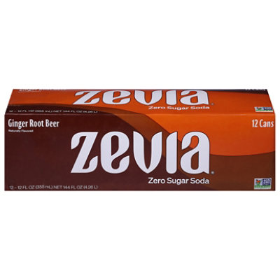 Zevia Zero Sugar Ginger Root Beer Soda - 12-12 Fl. Oz. - Image 2