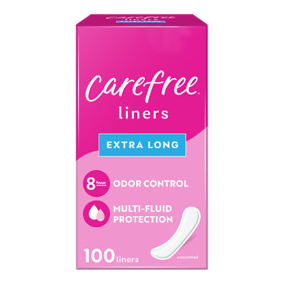 Carefree Acti Fresh Unscented Extra Long Panty Liners - 100 Count - Image 1