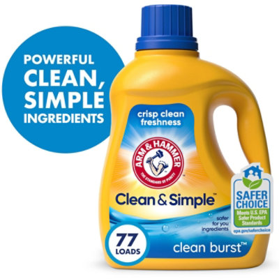ARM & HAMMER Clean & Simple 77 Loads Liquid Laundry Detergent - 100.5 Fl. Oz. - Image 1