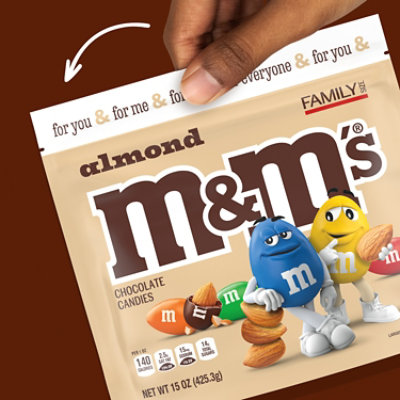 M&M'S Almond Milk Chocolate Candy Family Size In Resealable Bulk Candy Bag - 15 Oz - Image 5