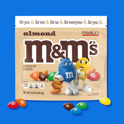 M&M'S Almond Milk Chocolate Candy Family Size In Resealable Bulk Candy Bag - 15 Oz - Image 3