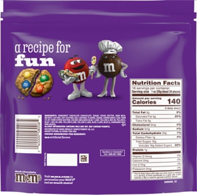 M&M'S Dark Chocolate Candy Family Size In Resealable Bulk Candy Bag - 18 Oz - Image 6