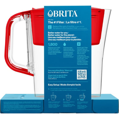 Brita Small 6 Cup Denali Water Filter Pitcher with 1 Brita Standard Filter Red - 1 Each - Image 2