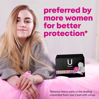 U by Kotex Balance Overnight Ultra Thin Pads with Wings - 13 Count - Image 8