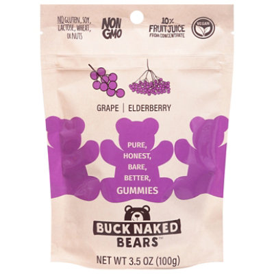 Buck Naked Bears Grape Elderberry Gummy Bears - 3.5 OZ - Image 3