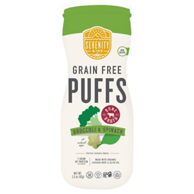 Serenity Kids Puffs Grain Free Bone Broth Broccoli Spinach - 1.5 OZ - Image 2