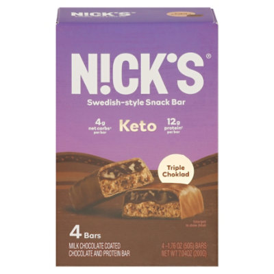 Nicks 4pk Triple Choklad Keto Snack Bars - 7.04 OZ - Image 3